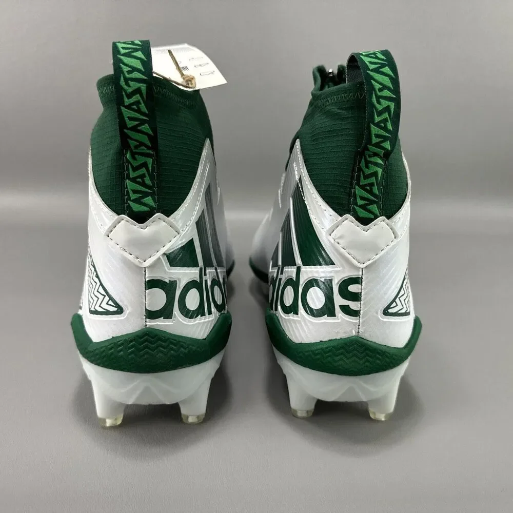 Adidas Nasty 2.0 Football Cleats Sz 9M White Green Athletic Preppy GY1760‎